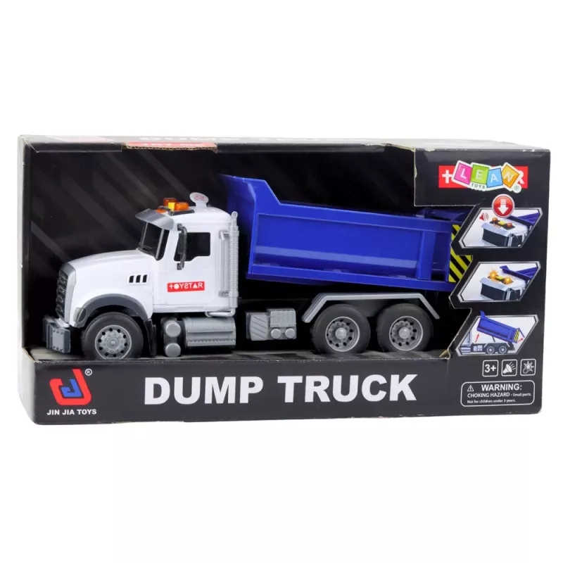 LEAN TOYS Pašizgāzējs ar kustīgu kasti, gaismām un skaņām, zils