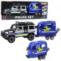 LEAN TOYS Policijas bezceļu transportlīdzeklis ar zirgu piekabi, gaismām un skaņām