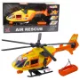 LEAN TOYS Glābšanas helikopters ar āķi, nestuvēm, gaismām un skaņām, oranžs, 1:12