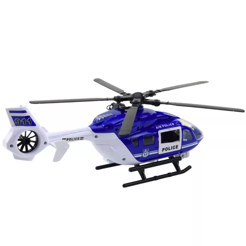 LEAN TOYS Policijas helikopters ar āķi, nestuvēm, gaismām un skaņām 1:14