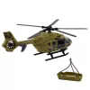 LEAN TOYS Militārais helikopters ar āķi un nestuvēm - Gaismas un skaņas - 1:14 mērogs