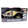 LEAN TOYS Militārais helikopters ar āķi un nestuvēm - Gaismas un skaņas - 1:14 mērogs
