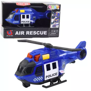 LEAN TOYS Policijas helikopters ar celtni, gaismām un skaņām zils