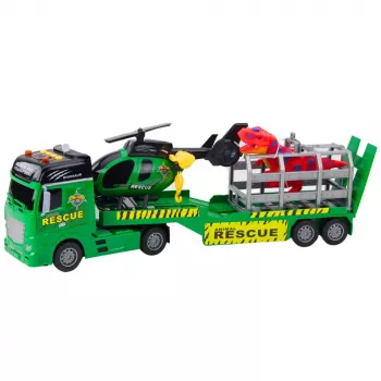 LEAN TOYS Rescue Kit Truck Helicopter Car Dinosaur Lights Sounds