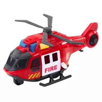 LEAN TOYS Fire Rescue Playset: Helikopters, Ugunsdzēsēju mašīna, Ugunsdzēsēju depo ar gaismām un skaņām