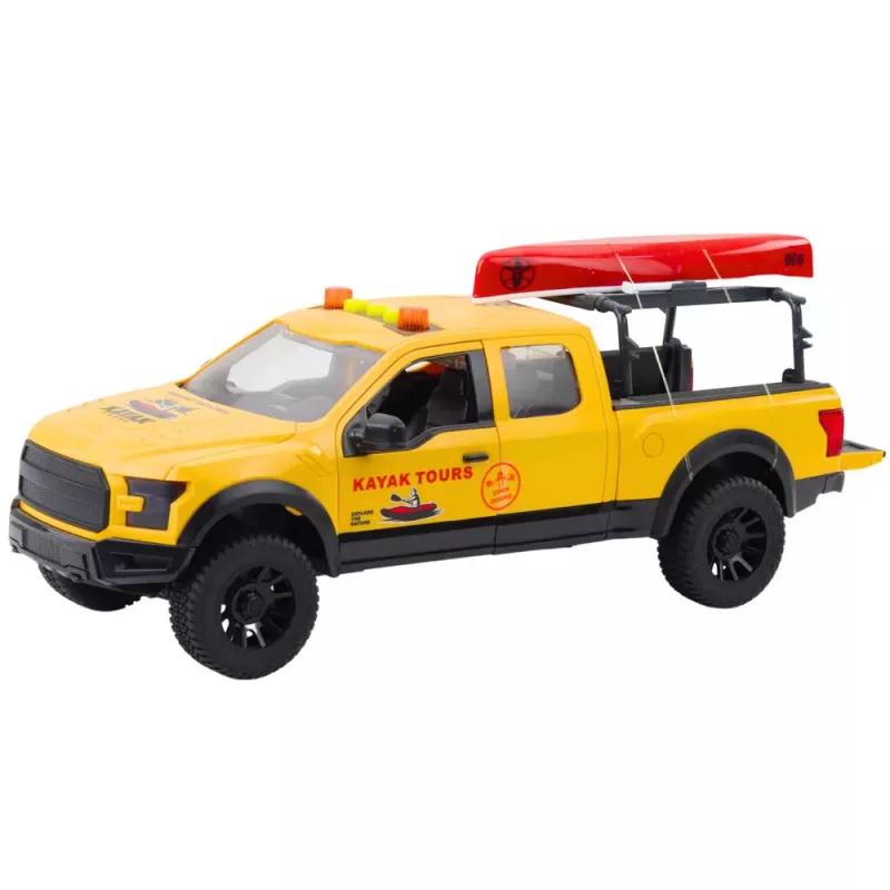 LEAN TOYS Bezceļu Transportlīdzeklis Kanoe Pārvadāšanai Gaismas Skaņas Dzeltens