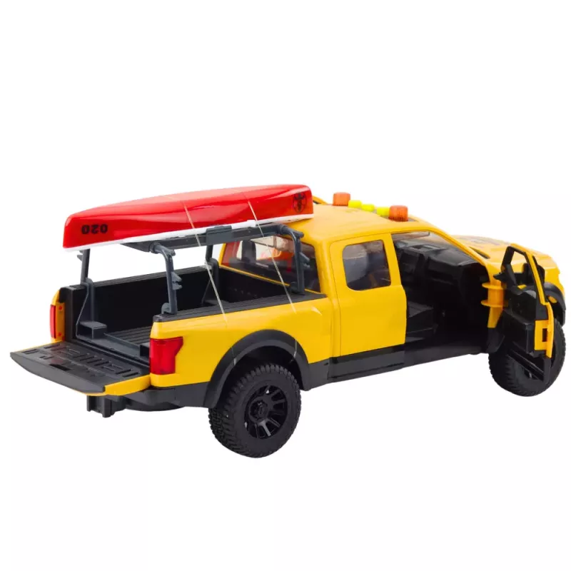 LEAN TOYS Bezceļu Transportlīdzeklis Kanoe Pārvadāšanai Gaismas Skaņas Dzeltens