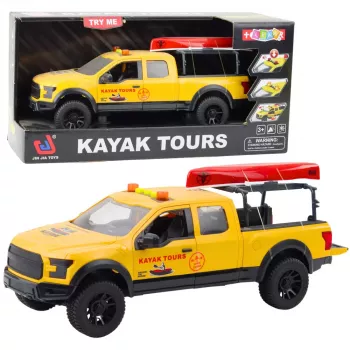 LEAN TOYS Bezceļu Transportlīdzeklis Kanoe Pārvadāšanai Gaismas Skaņas Dzeltens