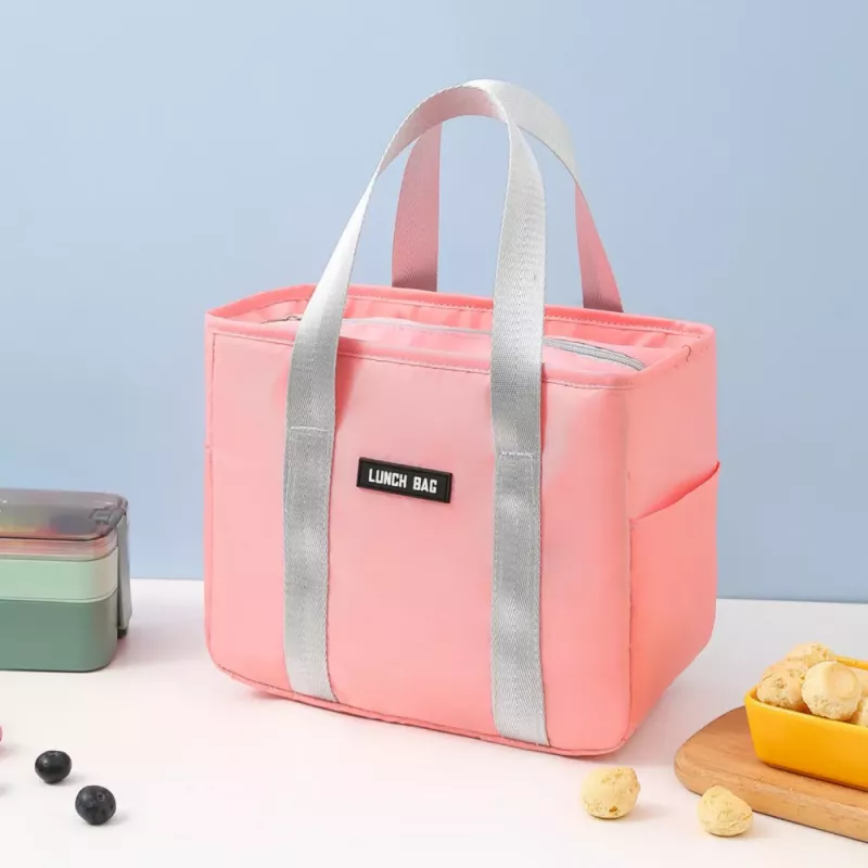 LEAN Thermal Insulating Breakfast Bag Lunch Bag Pink 24cm
