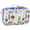 LEAN School Pencil Case Organizer Roomy Additional Pocket Owls White 21.5cm