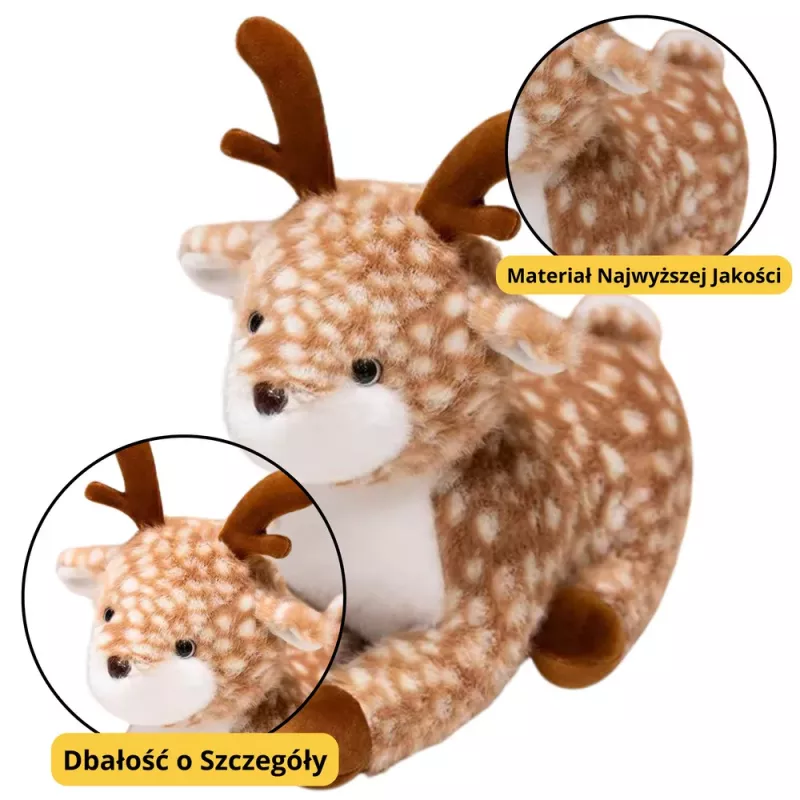 LEAN TOYS Plush Mascot Cuddly Toy Deer Brown Spotted 23cm