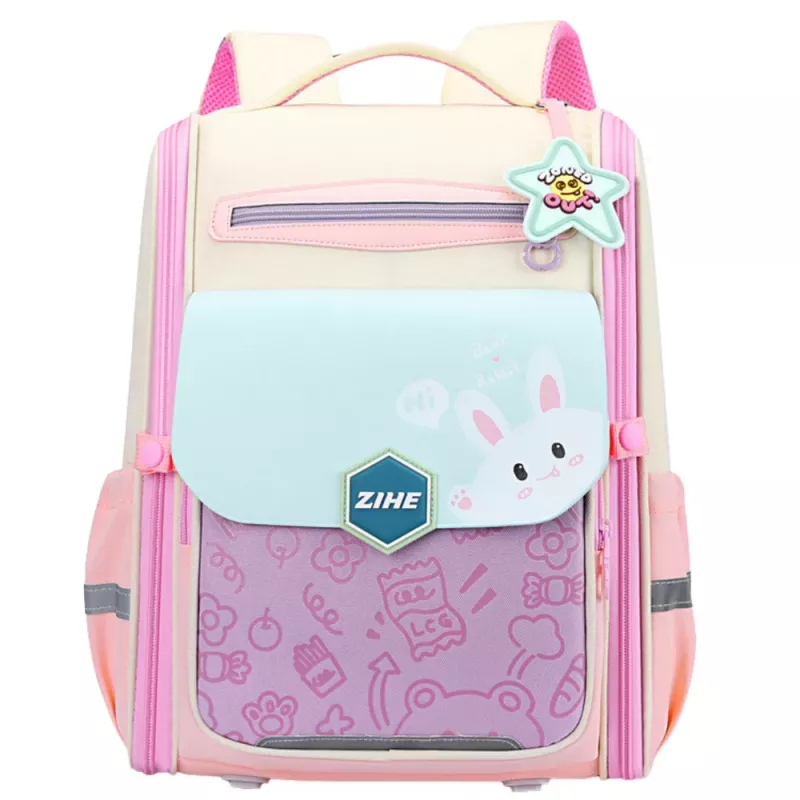 LEAN School Backpack With Rabbit Chest Strap Pastel 21L