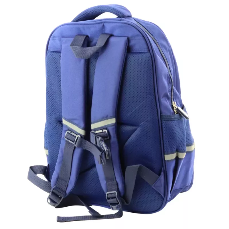LEAN School Backpack With Patch Chest Strap Navy Blue 20L