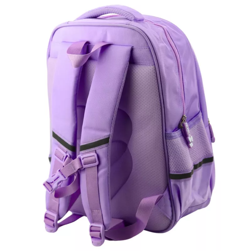 LEAN School Backpack With White Cat Chest Strap Purple 20L
