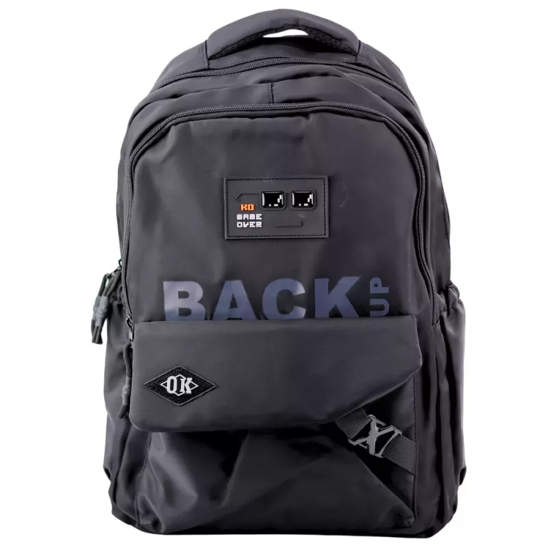 LEAN City School Backpack 6 Pockets Back Up Black 23L 46cm