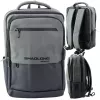 LEAN City Business Backpack USB Laptop Pocket Black Gray 16L 41cm