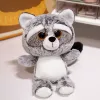 LEAN TOYS Plush Toy Raccoon Cuddly Toy Big Eyes 22cm