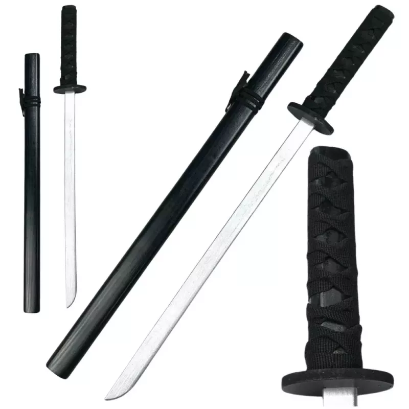 LEAN TOYS Koka Katana Zobens Spēlei Treniņam Melns 70cm
