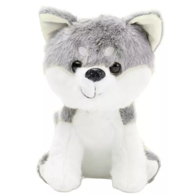 LEAN TOYS Plush Mascot Cuddly Toy Wolf White Gray 20cm