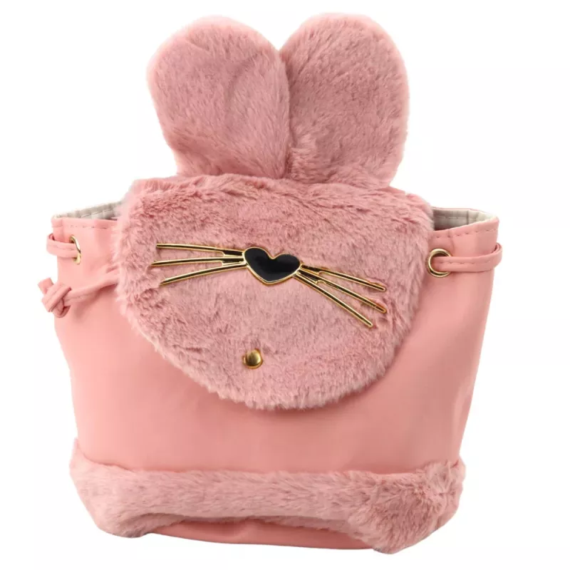 LEAN Children's Backpack Plush Ears Adjustable Strap Pink 22cm 4L