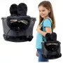 LEAN Bērnu mugursoma ar plīša ausīm, regulējama siksna, melna, 22cm, 4L