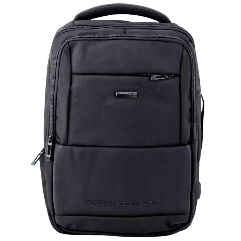 LEAN City Business Backpack USB Chest Strap Black 26L 45cm