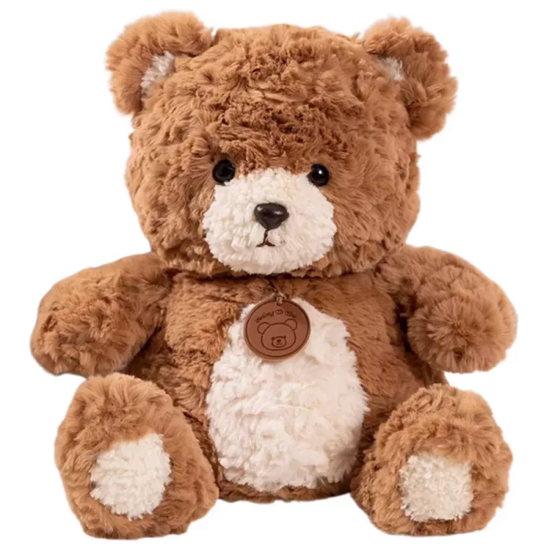 LEAN TOYS Plush Mascot Cuddly Toy Teddy Bear with Medallion Brown 25cm