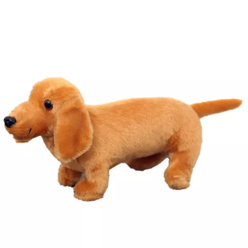 LEAN TOYS Plush Mascot Cuddly Toy Dog Dachshund Light Brown 25cm