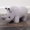 LEAN TOYS Plush Mascot Rhinoceros Plush Toy Cuddly Toy Gray 30cm