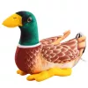 LEAN TOYS Plush Mascot Cuddly Toy Duck Brown Green 28cm