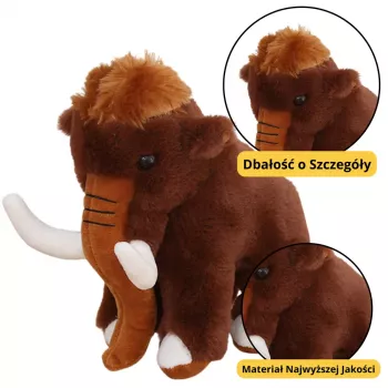 LEAN TOYS Plush Mascot Cuddly Toy Mammoth Brown 20cm