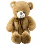 LEAN TOYS Plush Mascot Cuddly Toy Teddy Bear with Brown Bow in Stripes 60cm