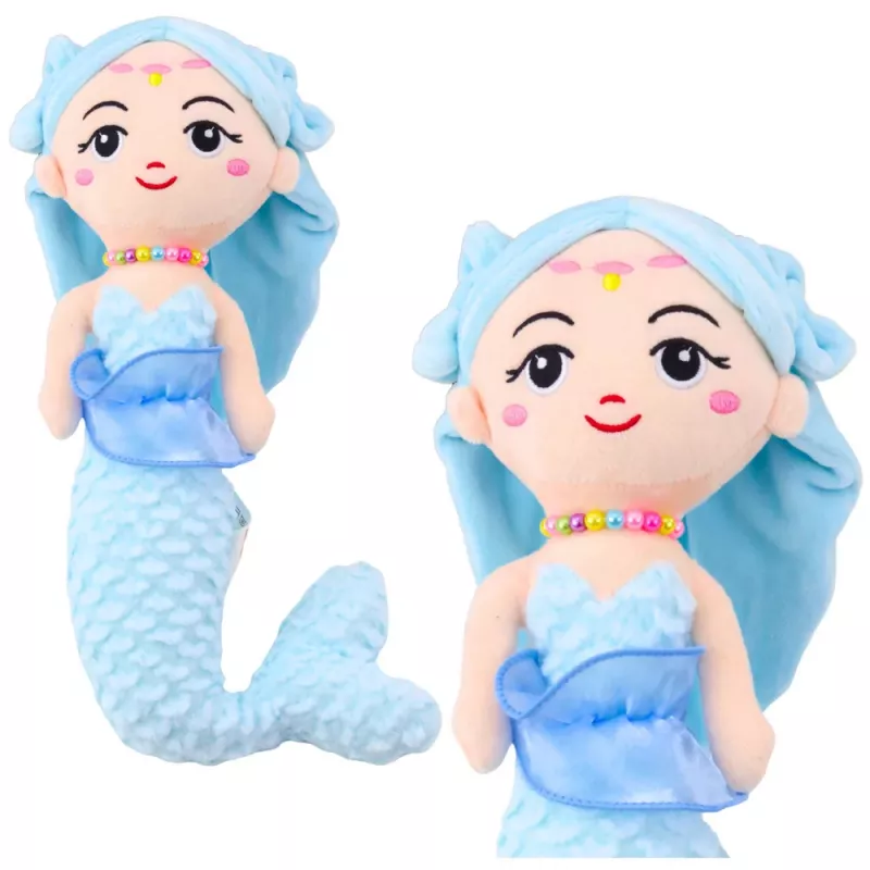LEAN TOYS Plush Mermaid with Corals Cuddly Toy Blue 32cm