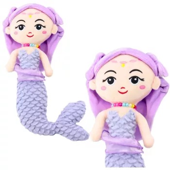 LEAN TOYS Pluša nāriņa ar koraļļiem Mīkstā rotaļlieta Violeta 32cm