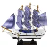 LEAN TOYS Kolekcionējams modelis Dekoratīvs burukuģis balts un zils 18x17cm