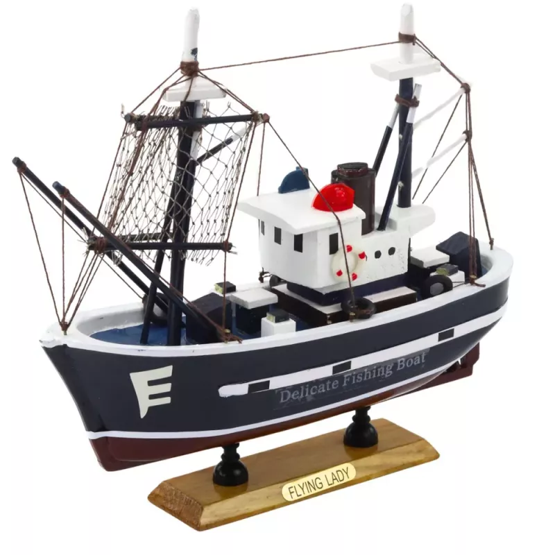 LEAN TOYS Kolekcionējams Dekoratīvs Modelis Zvejas Laiva Flying Lady 24x23cm