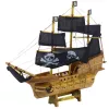 LEAN TOYS Kolekcionējams modelis Dekoratīvs pirātu burukuģis Melns 33x29cm