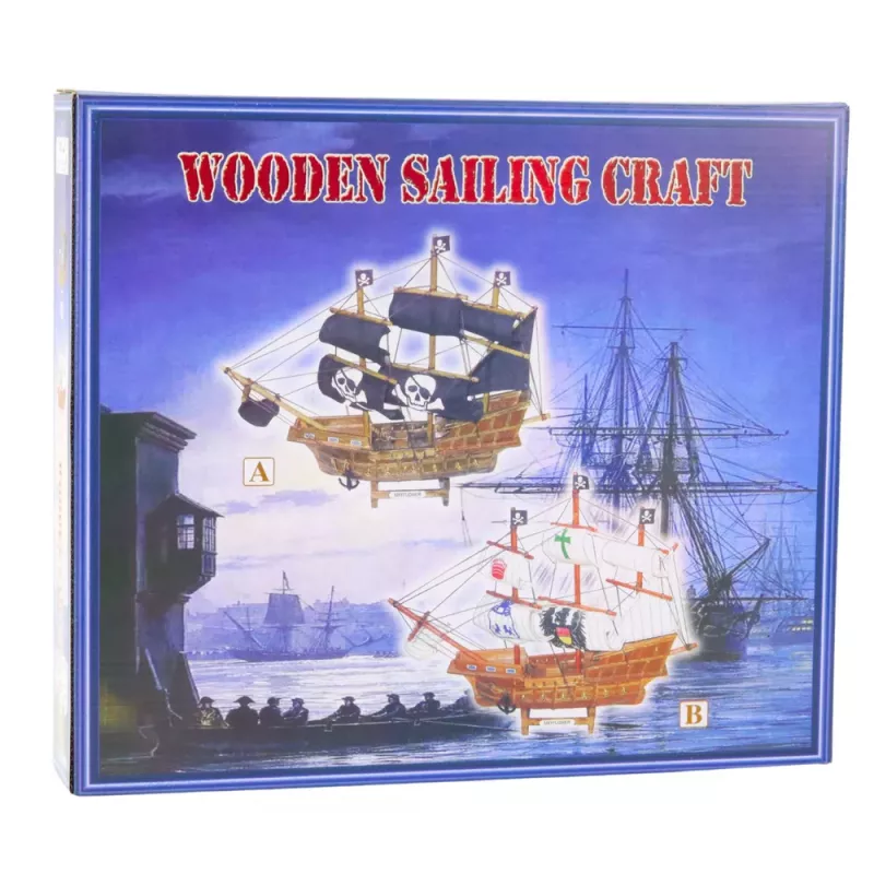 LEAN TOYS Kolekcionējams modelis Dekoratīvs pirātu burukuģis Melns 33x29cm