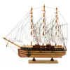 LEAN TOYS Kolekcionējams dekoratīvs trīsmastu burukuģa modelis balts 39x36cm