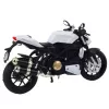 LEAN TOYS Sports Motorcycle Metal Lights Sounds White 1:12