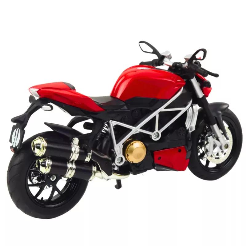 LEAN TOYS Sporta motocikls Metāls Gaismas Skaņas Sudraba elementi Sarkans 1:12
