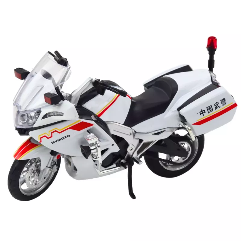 LEAN TOYS Motocikls Metāls Gaismas Skaņas Balts Sarkans Dzeltens Līnijas 1:12