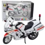 LEAN TOYS Motocikls Metāls Gaismas Skaņas Balts Sarkans Dzeltens Līnijas 1:12