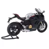 LEAN TOYS Sports Motorcycle Metal Lights Sounds Silver Elements Black V4 1:12