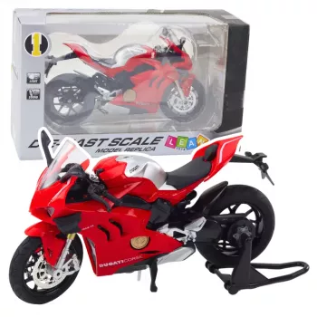 LEAN TOYS Sporta motocikls Metāls Gaismas Skaņas Sarkans 1:12