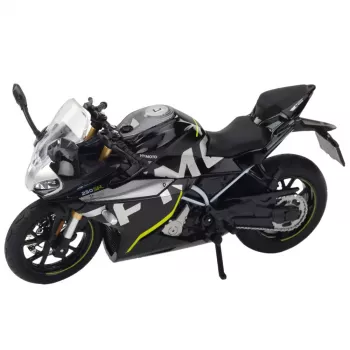 LEAN TOYS Sporta motocikls Metāls Gaismas Skaņas Melns 250 SR 1:12