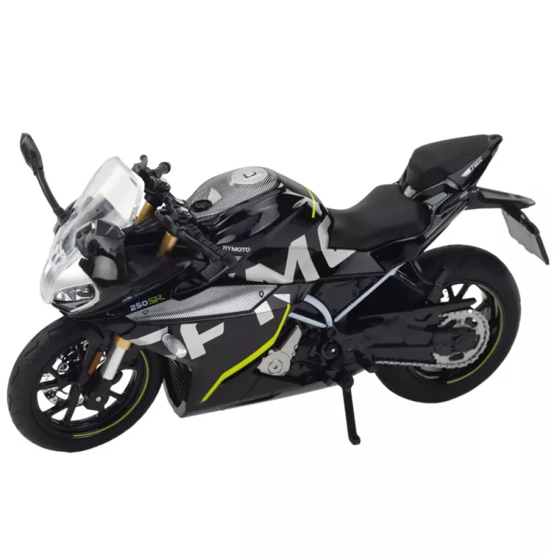 LEAN TOYS Sporta motocikls Metāls Gaismas Skaņas Melns 250 SR 1:12