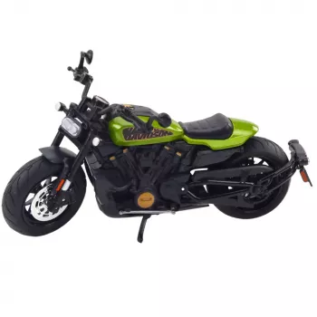 LEAN TOYS Motocikls Chopper Metāls Gaismas Skaņas Melns Zaļš Elementi 1:12