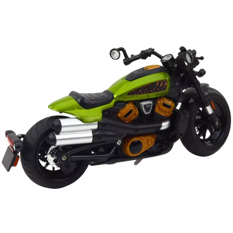LEAN TOYS Motocikls Chopper Metāls Gaismas Skaņas Melns Zaļš Elementi 1:12