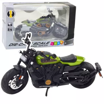 LEAN TOYS Motocikls Chopper Metāls Gaismas Skaņas Melns Zaļš Elementi 1:12
